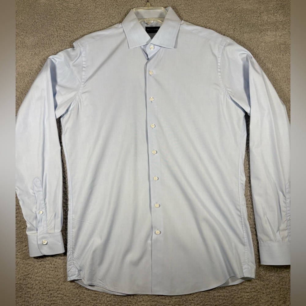Proper Cloth Dress Shirt Mens 17 Light Blue 100% Cotton Long Sleeve